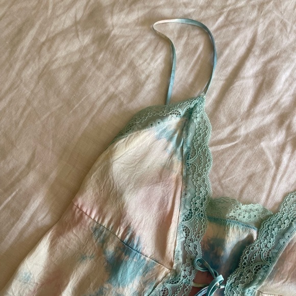 Frankies Bikinis Rainbow Tie Dye Lace Tank - Picture 2 of 3